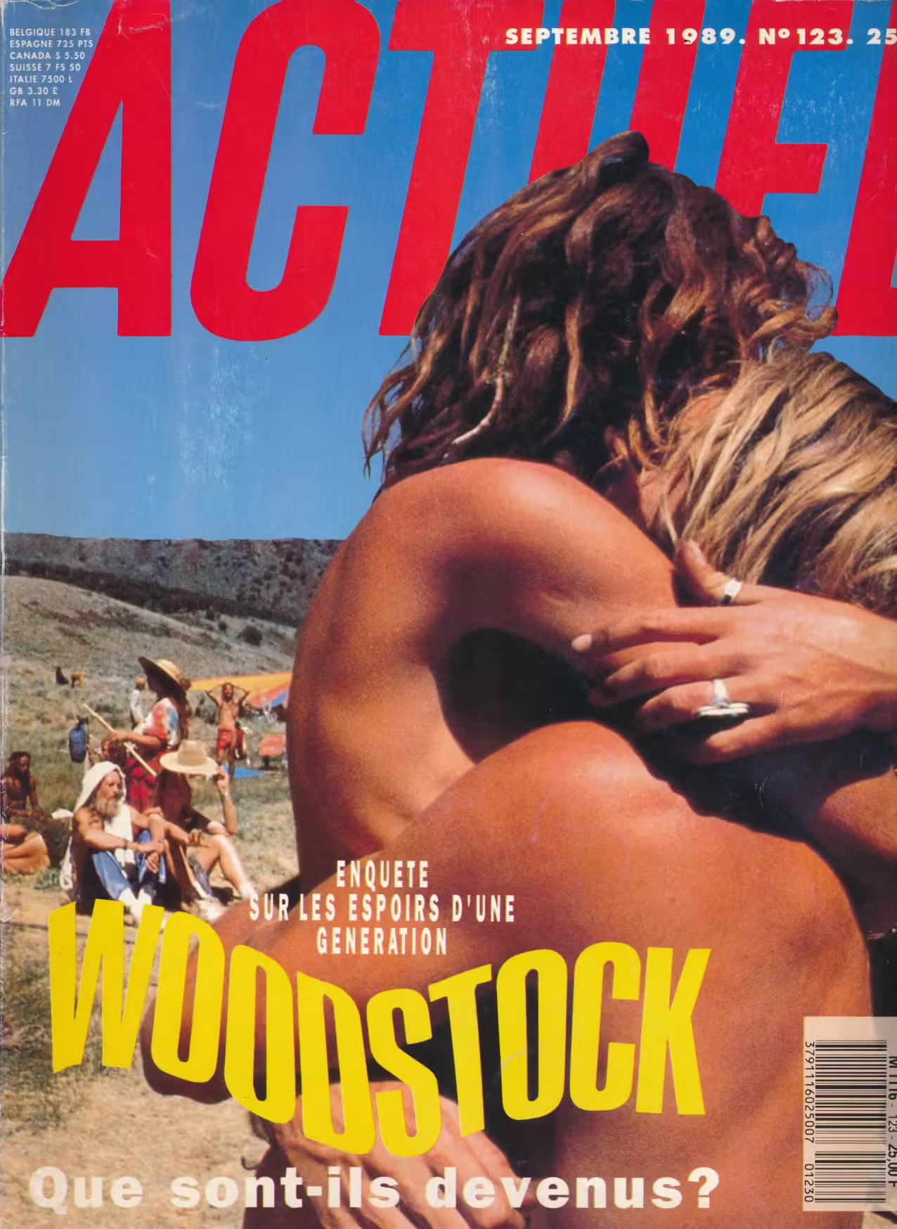Couverture Actuel n°123 – Enquête sur Woodstock