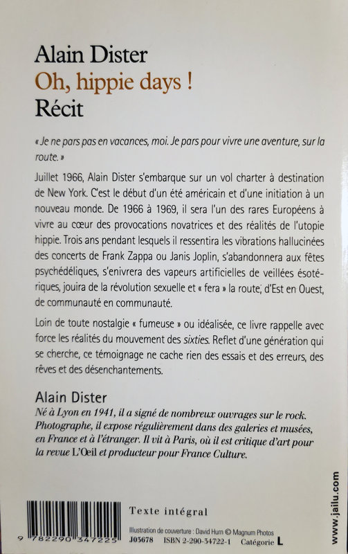 Verso Oh, hippie days !