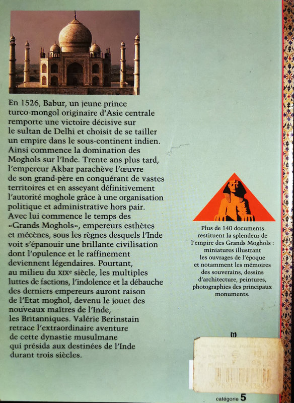 Verso L’Inde impériale des Grands Moghols